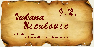 Vukana Mitulović vizit kartica